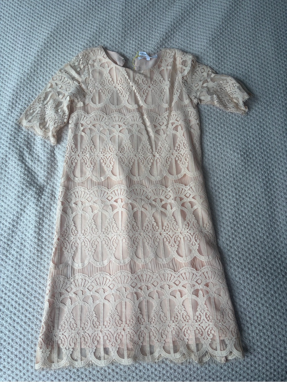 BCBGeneration Cream Lace Party Dress